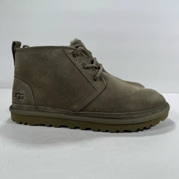UGG Neumal Burnt Olive Green Suede Lace Up Chukka Boots Women Size 8