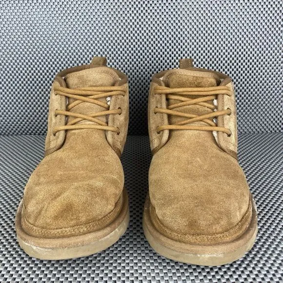 UGG Neumel Ankle Boots Mens Size 11 Chestnut Brown Leather Wool Lace Up 1094269