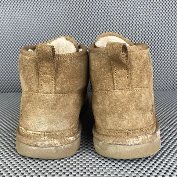 UGG Neumel Ankle Boots Mens Size 11 Chestnut Brown Leather Wool Lace Up 1094269