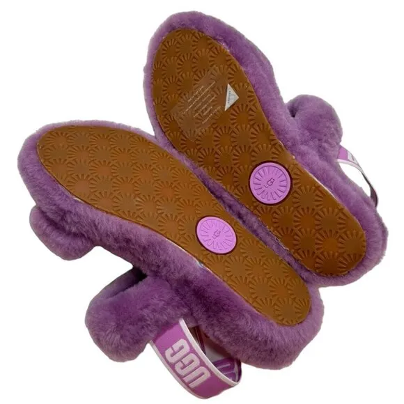 UGG Oh Yeah  Shearling Slide, Magnolia/Purple, USA Womens Size 7 New