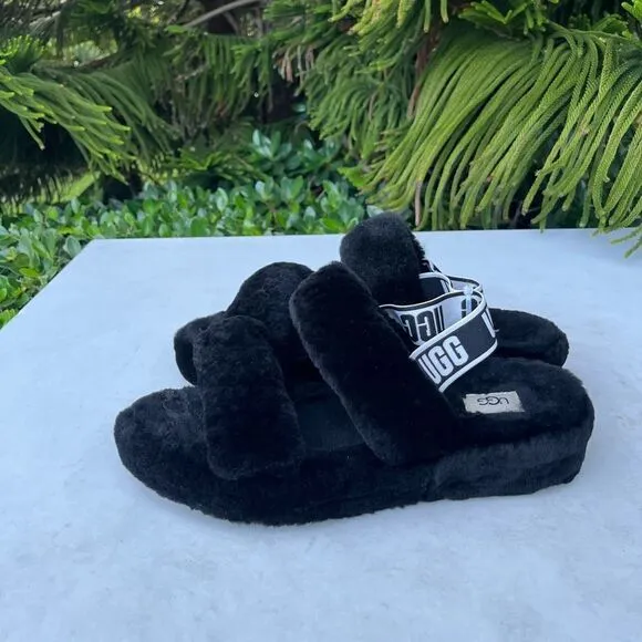 Ugg Oh Yeah Slingback Fuzzy Slide Sandals Womens Size: 10