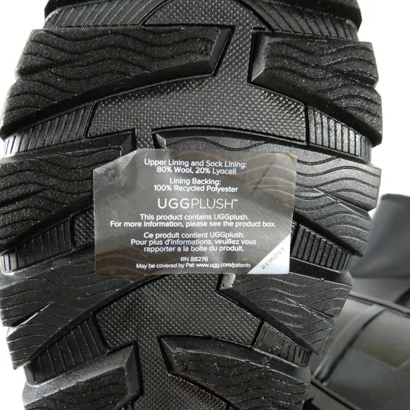 UGG Raincloud Lace Rain Snow BOOTS Size 39 8 8.5 Black Suede Waterproof NEW $175
