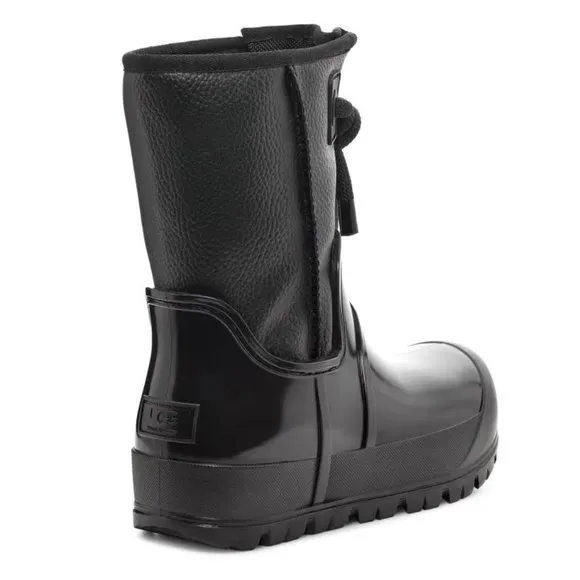 UGG Raincloud Lace Rain Snow BOOTS Size 39 8 8.5 Black Suede Waterproof NEW $175