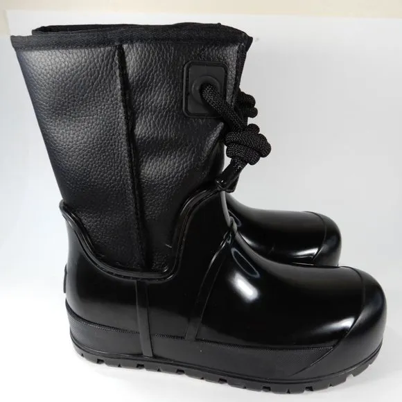 UGG Raincloud Lace Rain Snow BOOTS Size 39 8 8.5 Black Suede Waterproof NEW $175