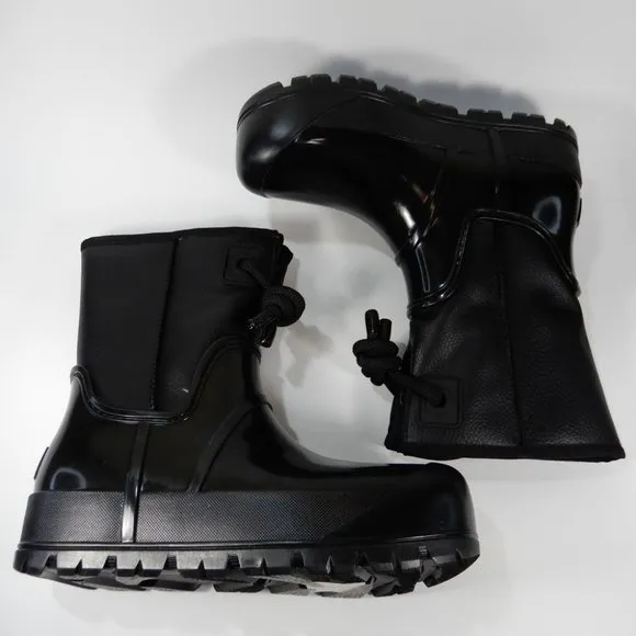 UGG Raincloud Lace Rain Snow BOOTS Size 39 8 8.5 Black Suede Waterproof NEW $175