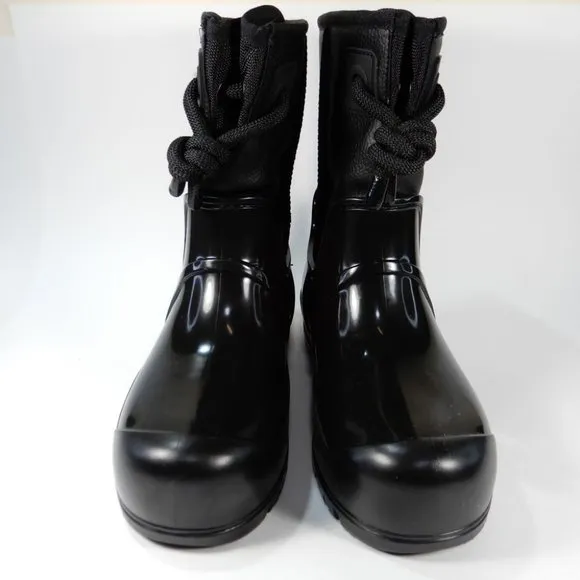 UGG Raincloud Lace Rain Snow BOOTS Size 39 8 8.5 Black Suede Waterproof NEW $175