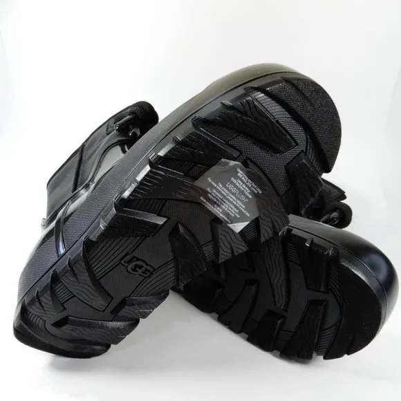 UGG Raincloud Lace Rain Snow BOOTS Size 39 8 8.5 Black Suede Waterproof NEW $175
