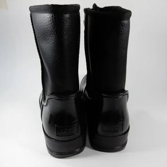 UGG Raincloud Lace Rain Snow BOOTS Size 39 8 8.5 Black Suede Waterproof NEW $175
