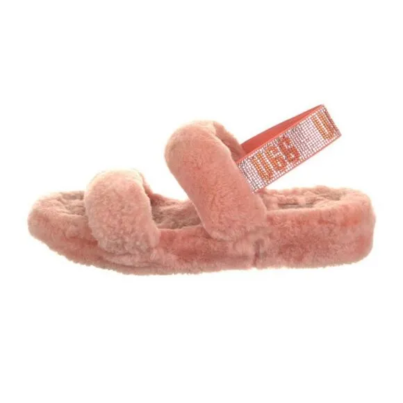 UGG Slippers Slingback Open Toe Women's Oh Yeah Bling Vibrant Coral Size 11