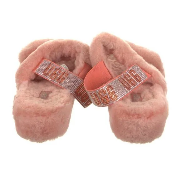 UGG Slippers Slingback Open Toe Women's Oh Yeah Bling Vibrant Coral Size 11