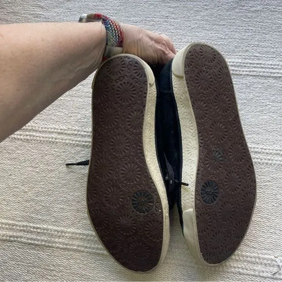Ugg Suede Lace up Lined Sneakers, Size 8