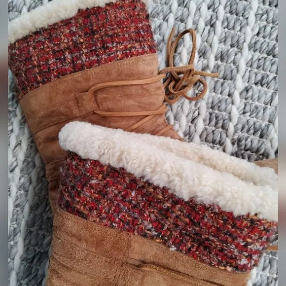 UGG Tanasa Suede Lace-Up Boots Size 10