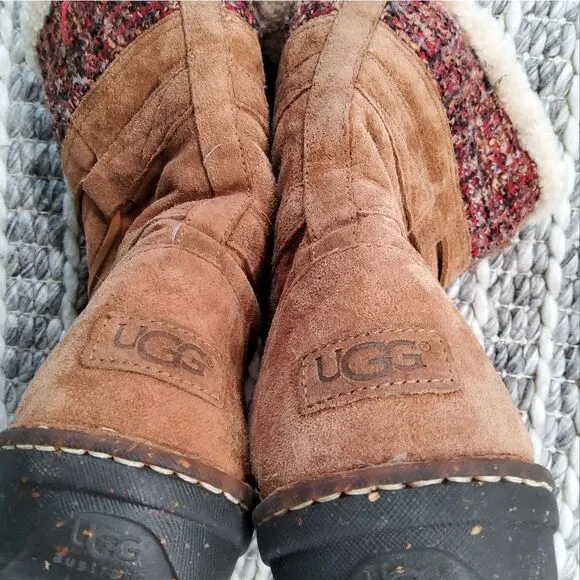 UGG Tanasa Suede Lace-Up Boots Size 10