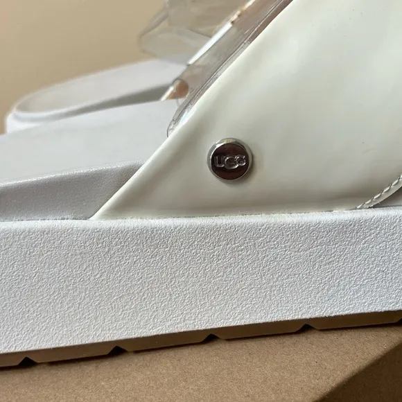 UGG W Emily White Slide Shoes Size 9 NEW and New In Box