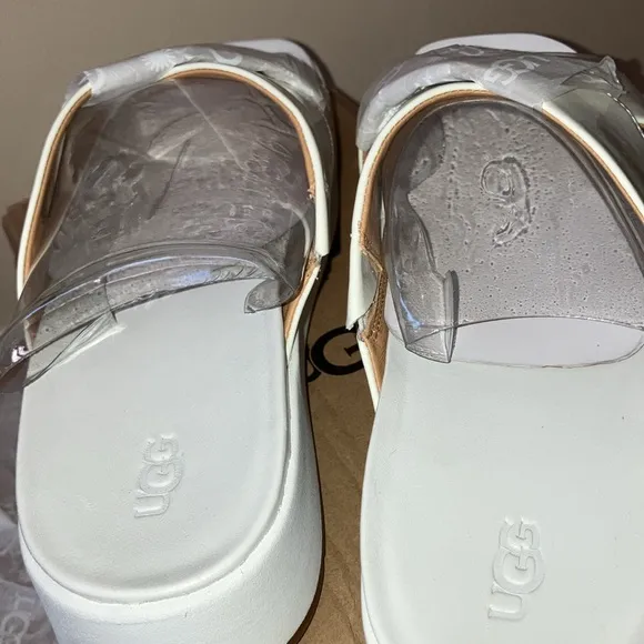 UGG W Emily White Slide Shoes Size 9 NEW and New In Box