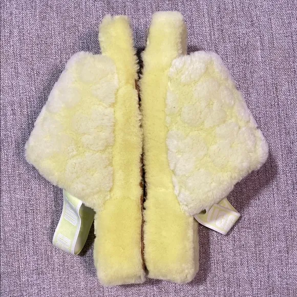 UGG Women's Yellow Fluff Yeah Poppy Slide Sandals in Pollen Yellow W 10