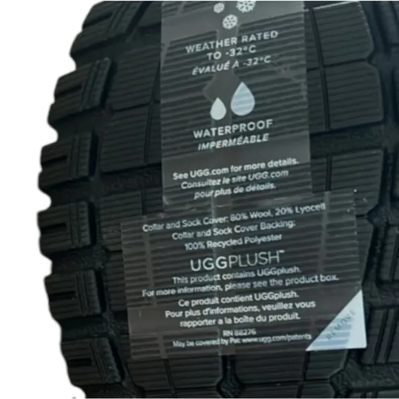 UGG YOSE FLUFF V2 BLACK Hiking Waterproof BOOTS WOMEN'S Size 9.5 New
