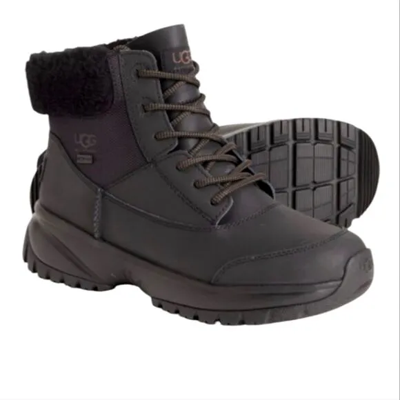 UGG YOSE FLUFF V2 BLACK Hiking Waterproof BOOTS WOMEN'S Size 9.5 New