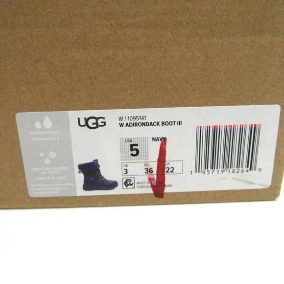 UGG ADIRONDACK III WOMEN'S WINTER BOOTS IN NAVY BLUE SZ 5