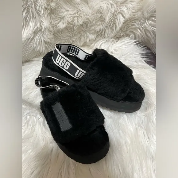 UGG Disco Slide Fur Sandals