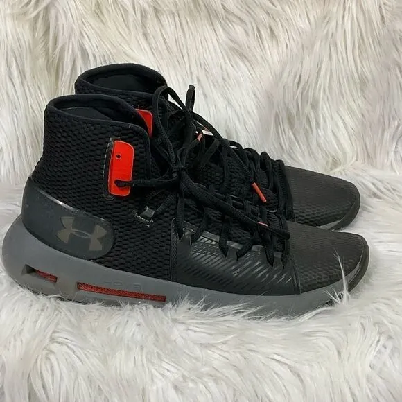 Under Armour HOVR Havoc Black Graphic Lace-Up Drive 5 Basketball Sneakers 9.5