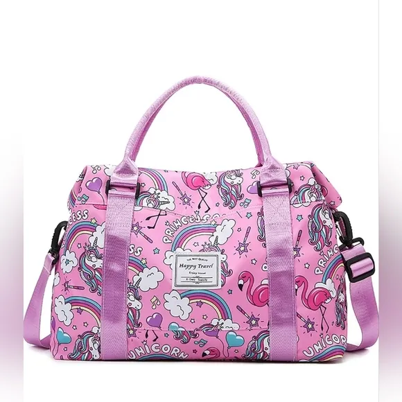 UNICORNS 🦄 &amp; RAINBOWS 🌈 WEEKENDER BAG Waterproof Lightweight duffle bag.