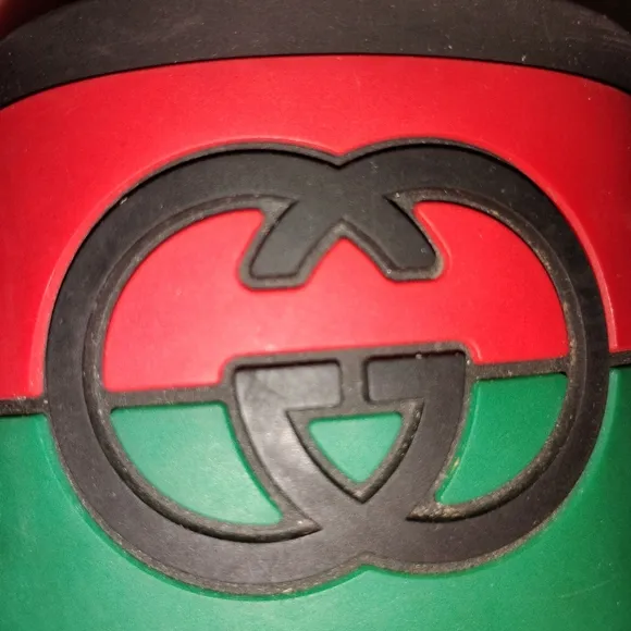 UNISEX Gucci Black Slides with Red and Green Interlocking Size 39 (9)