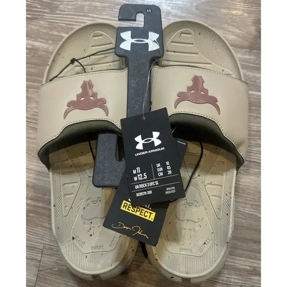 Unisex Project Rock 3 UFC Slides 3028270-200 NWT, Retail $70