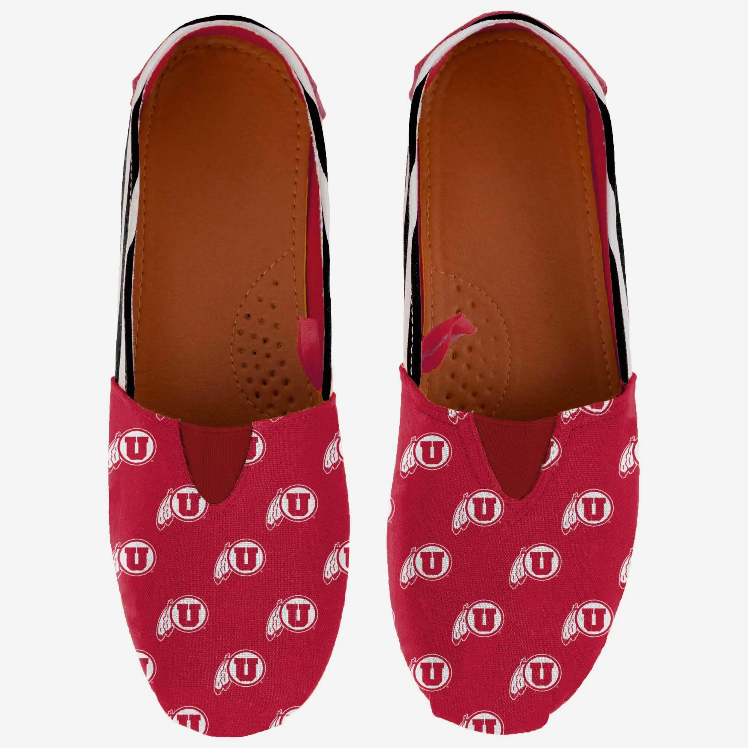 Utah Utes Womens Stripe Canvas Shoe
