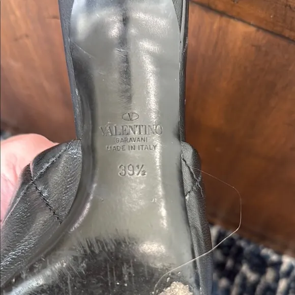 Valentino Black Mule Slides with Rockstuds