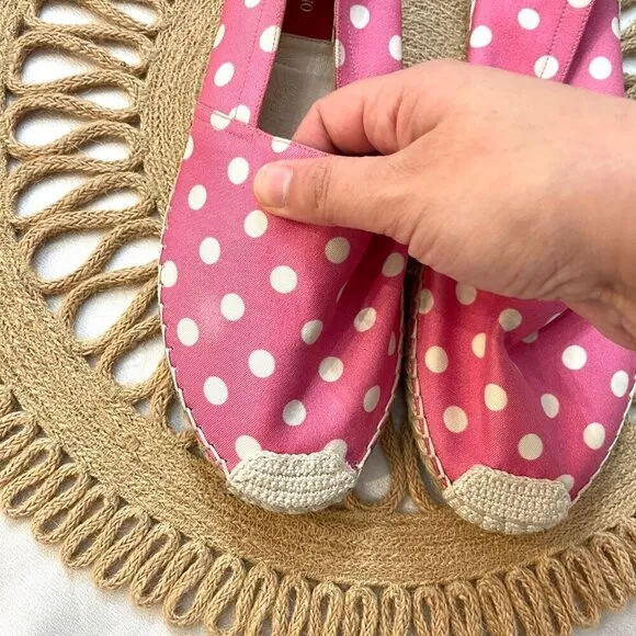 Valentino Garavani Hot Pink Polka Dot Espadrille Flats Size EU 38