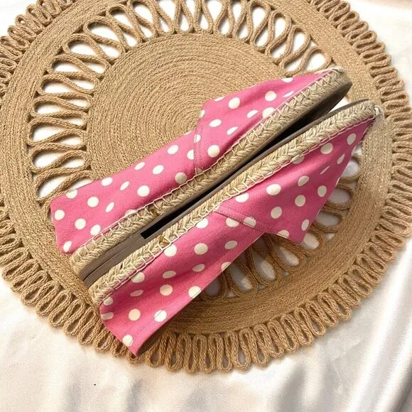 Valentino Garavani Hot Pink Polka Dot Espadrille Flats Size EU 38
