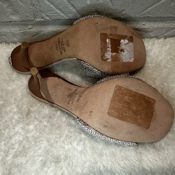 Valentino Garavani Nite-Out Crystal Embellished Slide Sandal in Rose Size 36.5