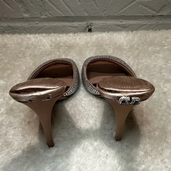 Valentino Garavani Nite-Out Crystal Embellished Slide Sandal in Rose Size 36.5