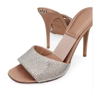 Valentino Garavani Nite-Out Crystal Embellished Slide Sandal in Rose Size 36.5