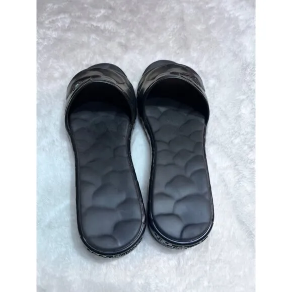 Valentino Garavani platform sculpted Atelier black rose slides women size 9.5-10