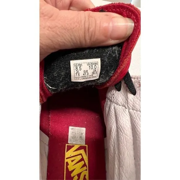 Vans Men's Hi-Top Cordura 1966 Round Toe Lace Up Skate Shoe Sneakers Red Sz 8.5