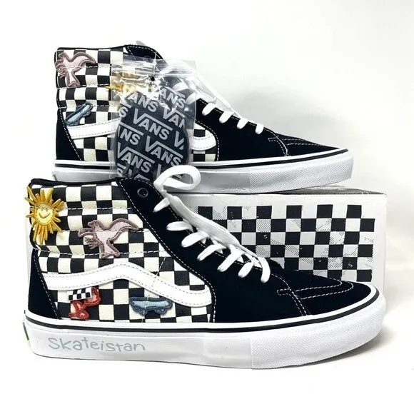 Vans Skateistan x Skate SK8-HI 'Checkerboard' Men's Sneakers   -   Size:  11.5