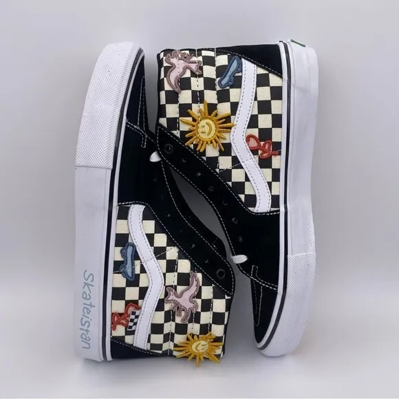 Vans Skateistan x Skate SK8-HI 'Checkerboard' Men's Sneakers   -   Size:  11.5
