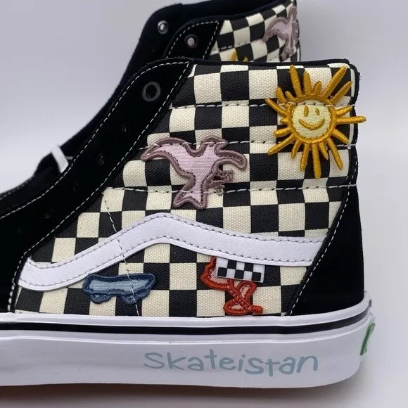 Vans Skateistan x Skate SK8-HI 'Checkerboard' Men's Sneakers   -   Size:  11.5