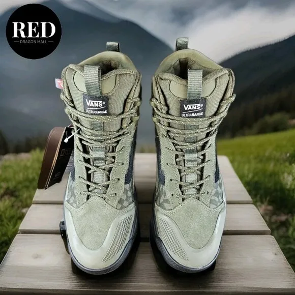 Vans UltraRange Exo Hi Gore Tex MTE 2 Grape Leaf Check Green Boot - Men's Sz 9.5