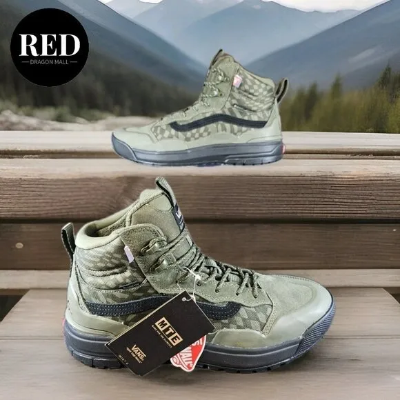 Vans UltraRange Exo Hi Gore Tex MTE 2 Grape Leaf Check Green Boot - Men's Sz 9.5