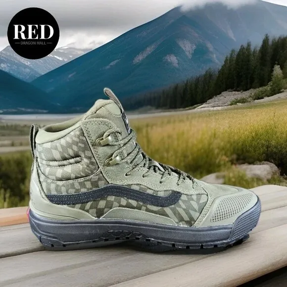 Vans UltraRange Exo Hi Gore Tex MTE 2 Grape Leaf Check Green Boot - Men's Sz 9.5