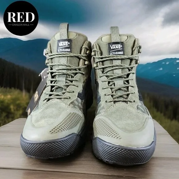 Vans UltraRange Exo Hi Gore Tex MTE 2 Grape Leaf Check Green Boot - Men's Sz 9.5