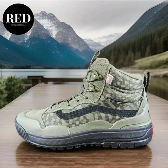 Vans UltraRange Exo Hi Gore Tex MTE 2 Grape Leaf Check Green Boot - Men's Sz 9.5