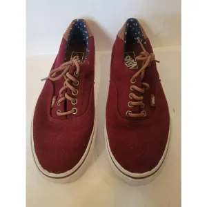 Vans Unisex Maroon Low Top Classic Lace-Up Canvas Sneakers Size 8.5