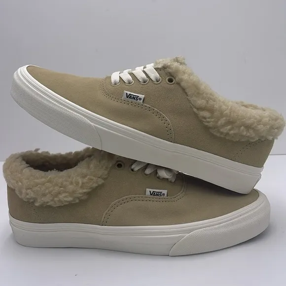 Vans WMNS Tan Fleece-Lined Sneakers Authentic SherpaCozy Hug Mojave Desert