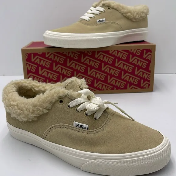 Vans WMNS Tan Fleece-Lined Sneakers Authentic SherpaCozy Hug Mojave Desert
