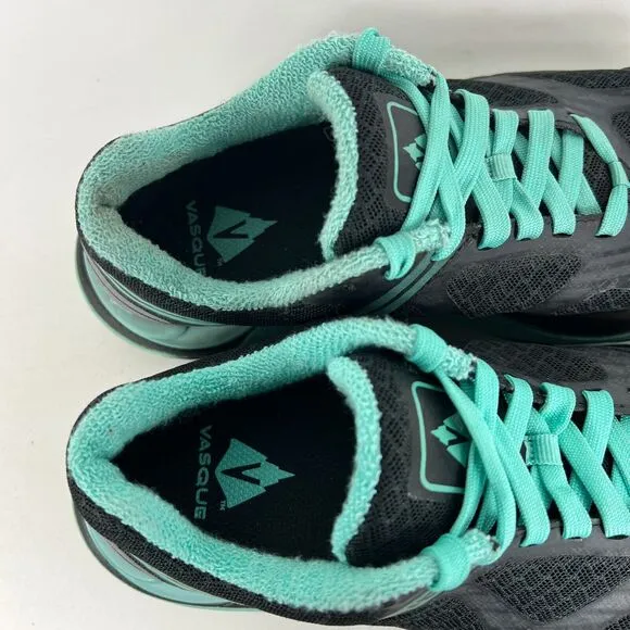 Vasque Trailbender Sneaker Women's 7 Black Green Lace-Up Trail Running Shoes