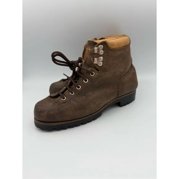 Vasque Vintage Brown Skywalk Cowhide Lace-Up Hiking Boots Size 5.5